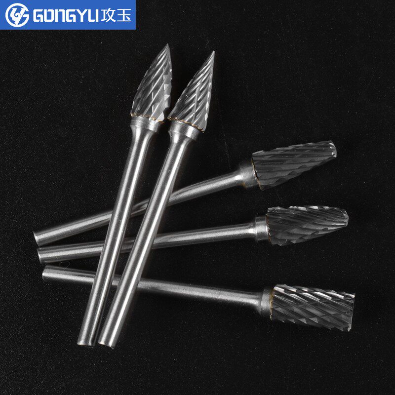 硬质合金钨钢旋转锉3.0柄径电动木工刀核雕木雕双纹粗齿单纹刀头