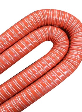 红色高温风管矽胶管耐3n00度50 80 150 200耐高温软管耐高温钢丝