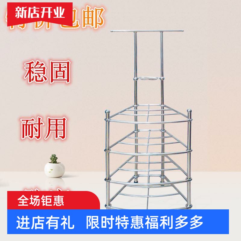 不锈钢落地脸盆架洗脸盆架子三四角架多层面盆架厨房卫生间置物架