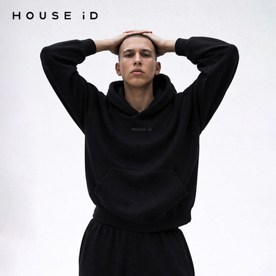 美式复古高街连帽宽松短款卫衣