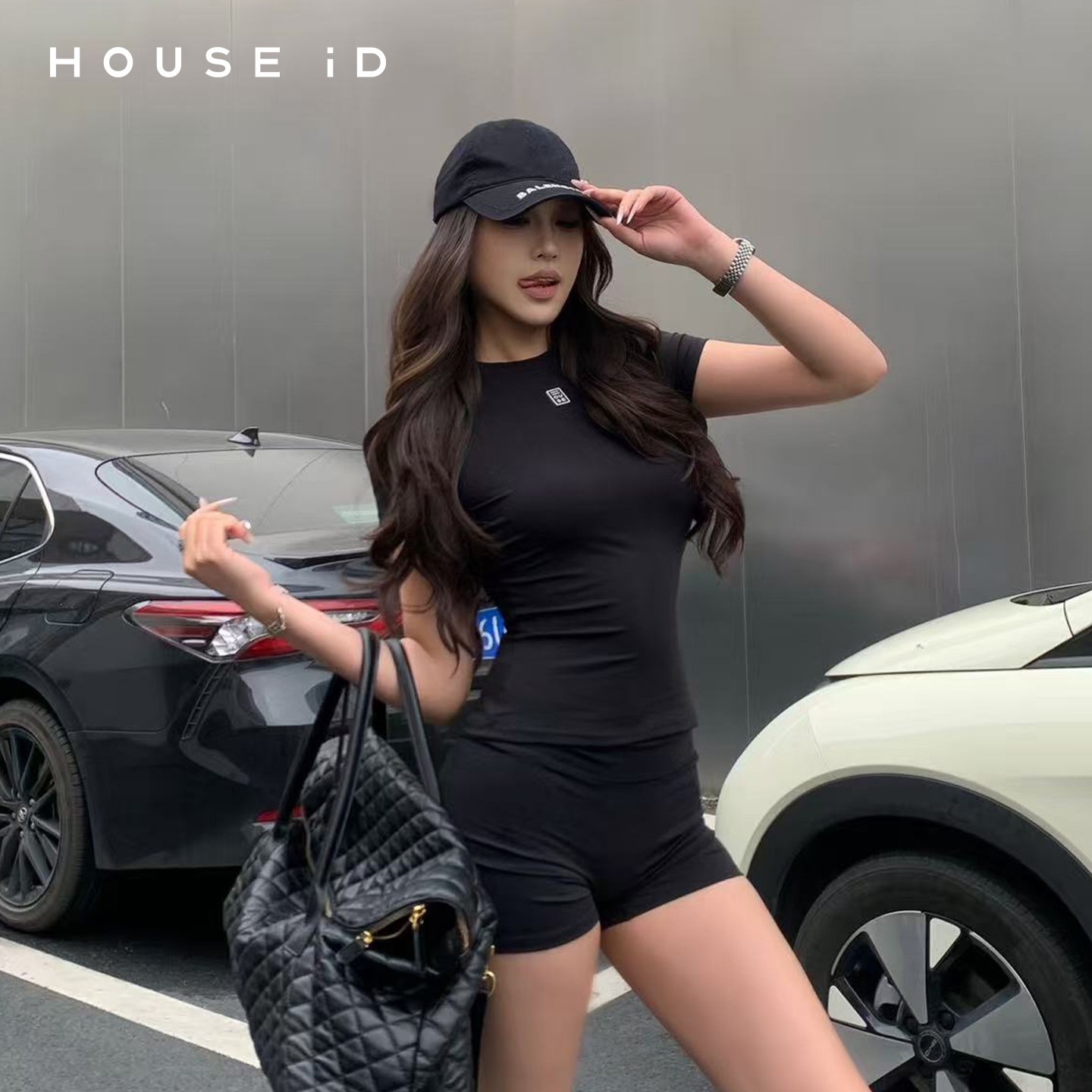 HOUSE iD 修身运动T恤女款短袖健身衣训练服新款透气圆领跑步上衣