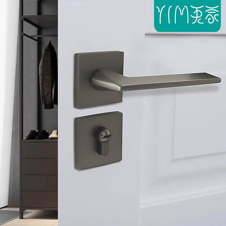 英蒙现代分体锁锌合金执手门锁卧室室内锁木门静音锁具