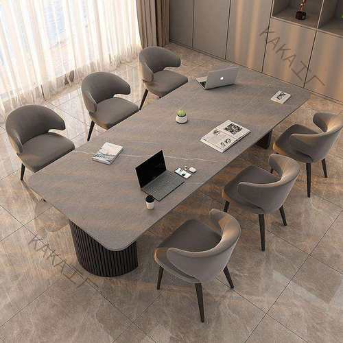 LCP1岩板议桌简约现代长桌公桌大型接待洽谈培训桌长方形桌椅