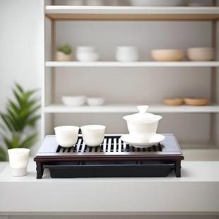 批M&茶具茶盘一体套装轻奢家用户外储水实木茶台黑檀木茶托盘2025
