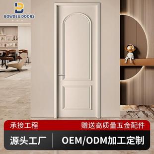 mdf实木复合wpc木门免漆生态套装卧室内工程学校房间套装