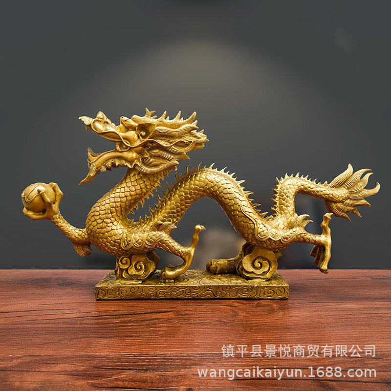 纯铜龙摆件铜龙铜青龙工艺品小龙形装饰品家居摆件大小号