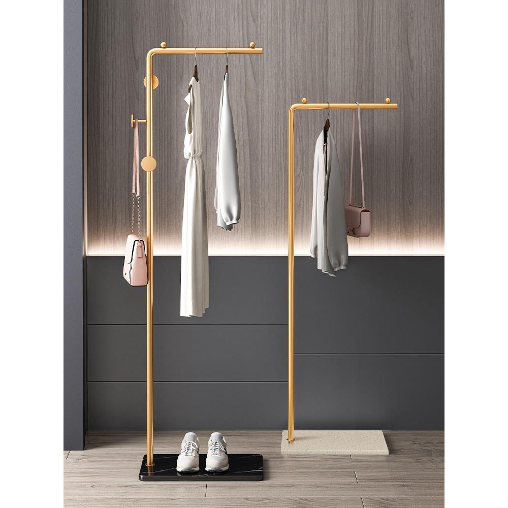 挂衣架落地卧室简易衣架子不占地家用室内房间衣服衣帽架小型衣杆