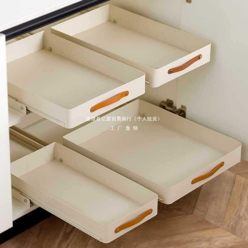 厨房下水槽置物架多功能抽屉收纳架抽拉式分层架橱柜拉篮沥水碗架