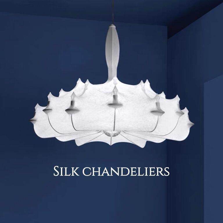 北欧简约设计师款蚕丝吊灯别墅客厅餐厅吊灯意式轻奢创意艺术吊灯
