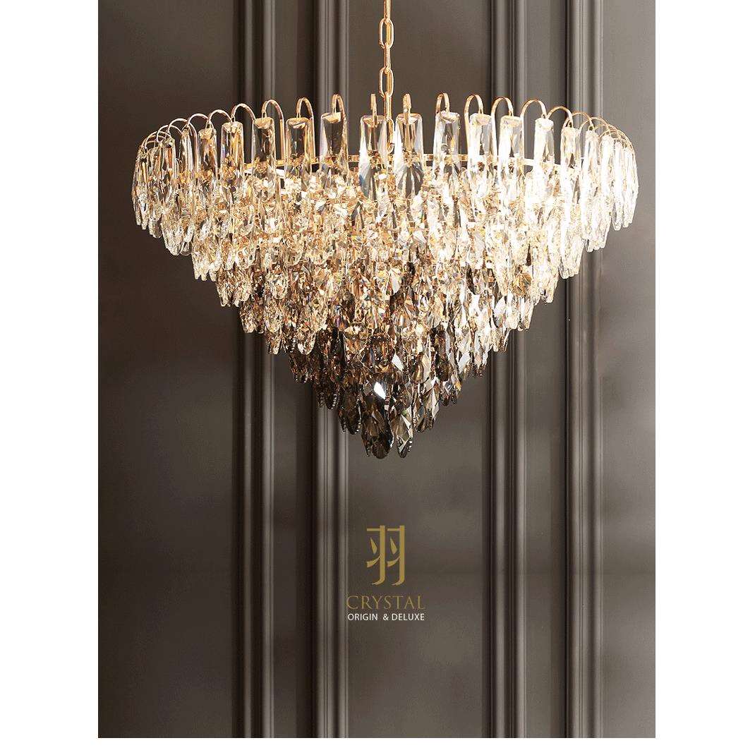 后现代吊灯创意港式餐厅水晶灯简约羽毛艺术灯具美式轻奢客厅吊灯