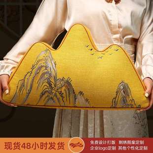 中式靠山枕坐垫抱枕客厅沙发异形靠垫山峰枕高档中国风腰枕靠背垫