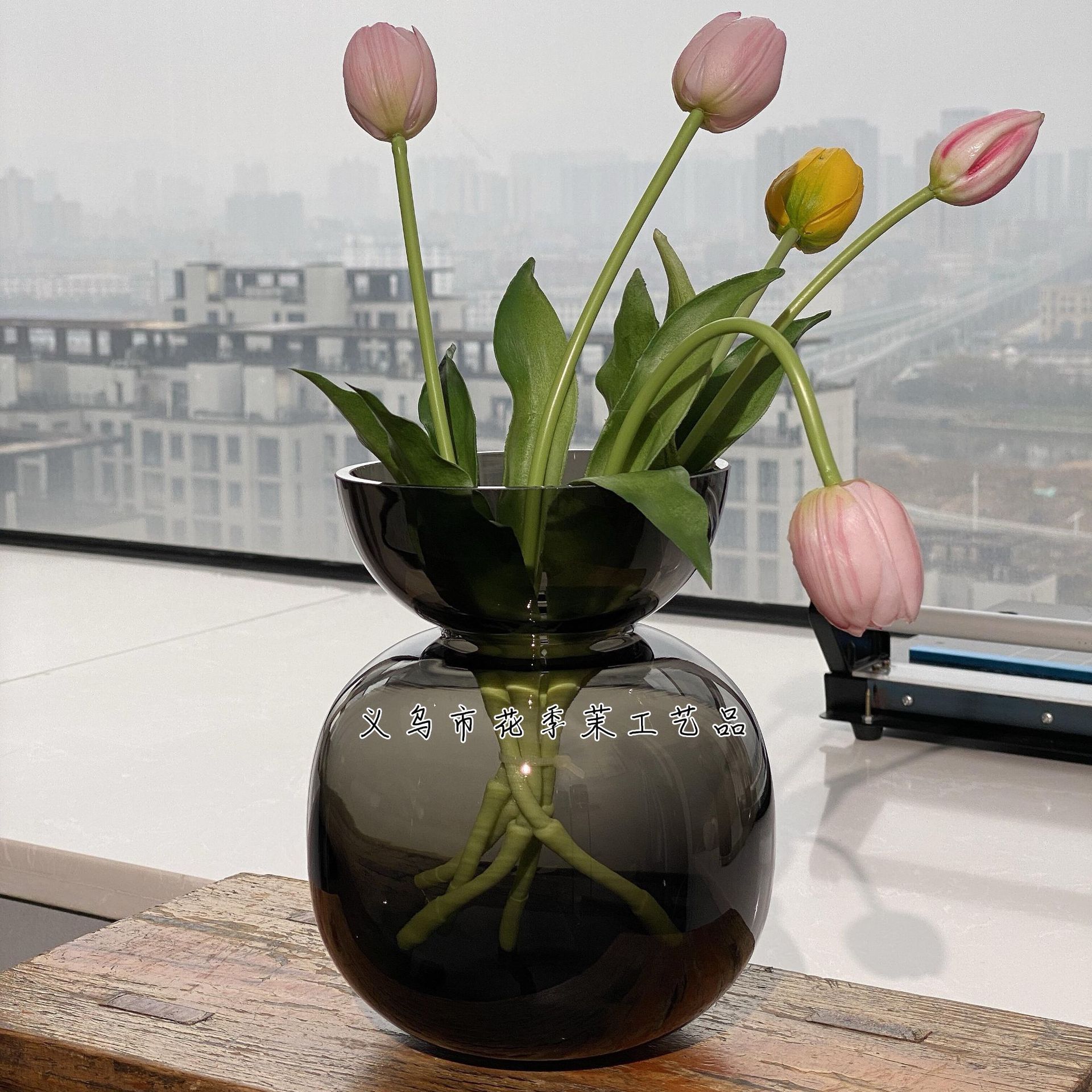 HJM-北欧简约高品质玻璃花瓶家居客厅餐桌酒店插花水培装饰品摆件