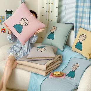 情侣款抱枕被子两用办公室午休可折叠二合一抱枕被汽车用车载靠枕