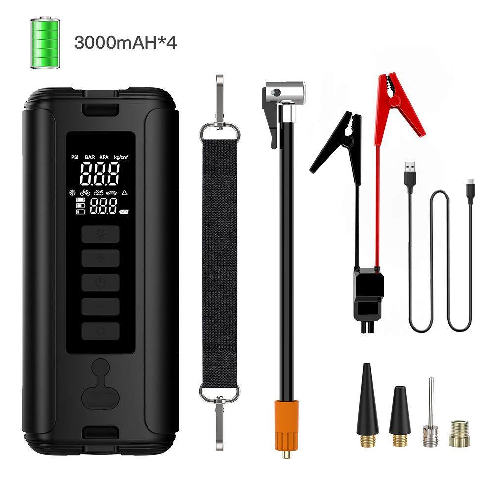 汽车便携式车载充气泵熄火应急启动电源大功率无线智能电动打气泵