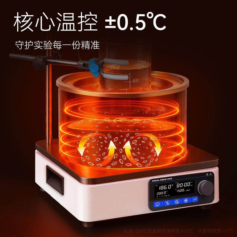 析牛数显集热式磁力搅拌器实验室水浴锅恒温加热油浴锅导热油两用