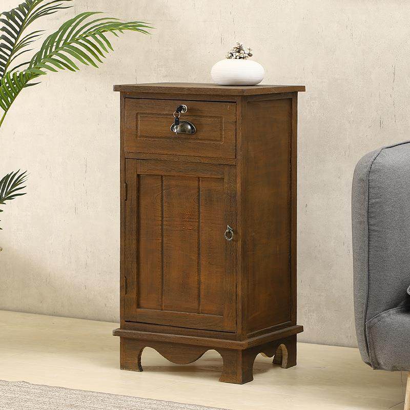 美式带锁床头柜实木卧室复古收纳柜简易储物N柜床边柜小柜子免安,纺织面料/辅料/配套,纺织机械配件,淘宝优惠券,粉丝福利购,淘宝优惠卷