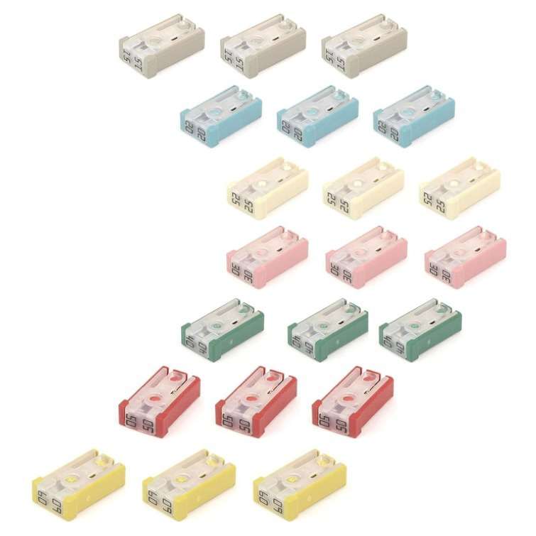21件开槽汽车MCASE迷你形盒式保险丝套件15A20A25A30A40A50A60A