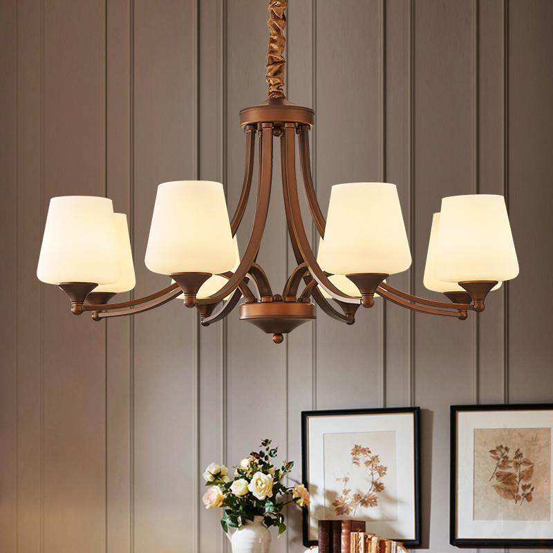 美式吊灯客厅餐厅卧室灯饰乡村复古风铁艺玻璃法式简约大气氛围灯