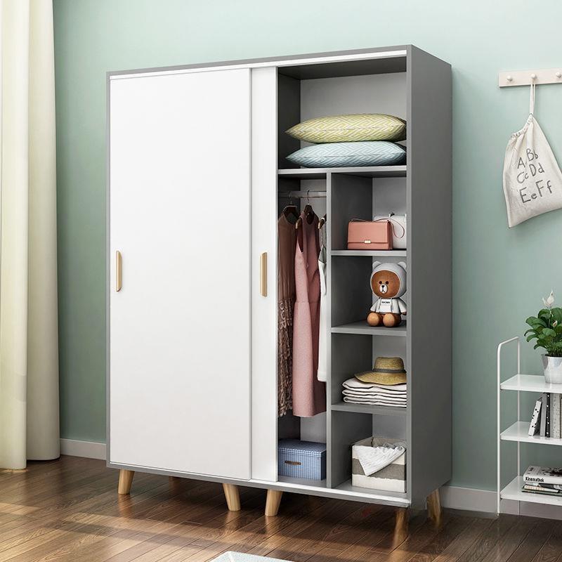 衣柜简约现代组装卧室推拉门实木移门柜子出租屋儿童木质宿舍家用