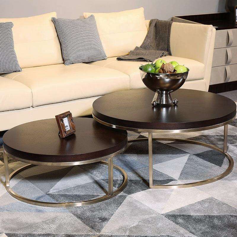 简约设计创意圆形茶几现代轻奢风格大客厅茶几边几高端家具