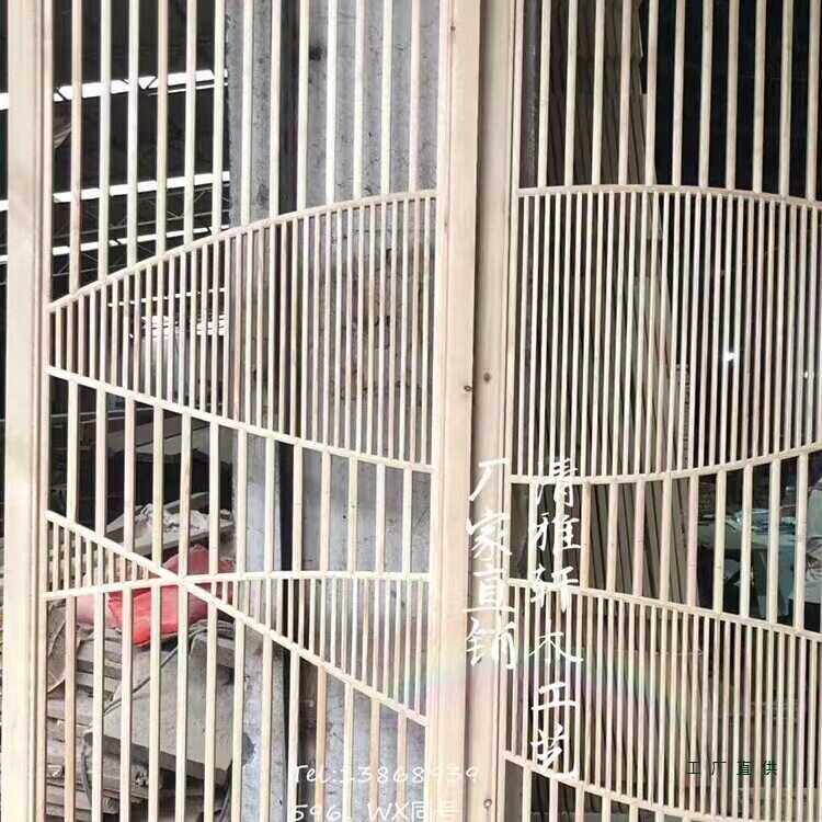 新中式日式木格栅实木镂空入户屏风玄关隔断客厅卧室简约现代装饰