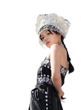 古风中式汉服拍照道具写真古装摄影复古黑色水墨画渐变真丝伞国风