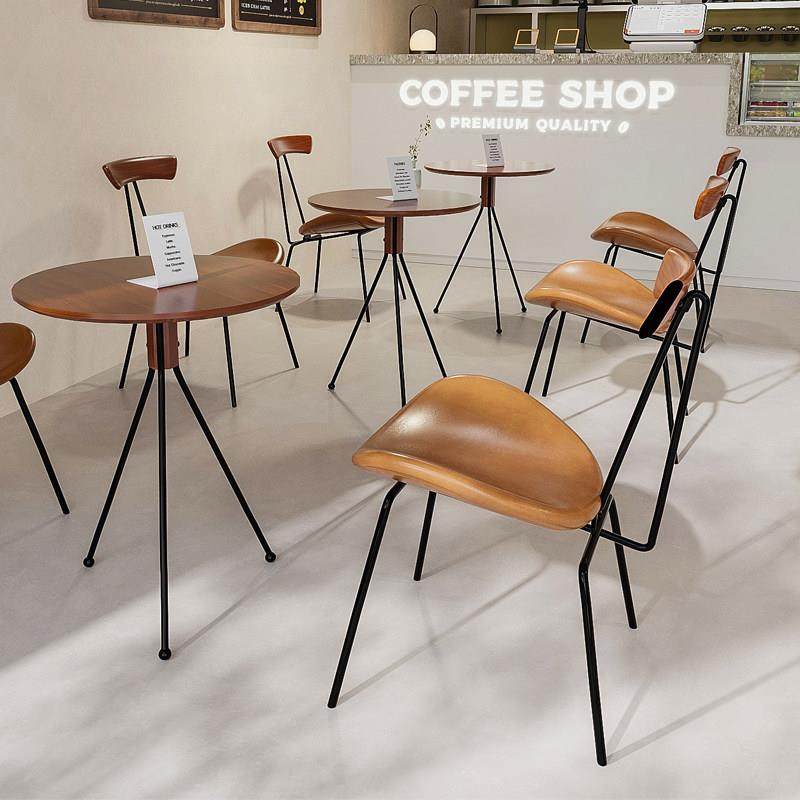 网红咖啡厅桌椅组合奶茶店沙发接待洽谈休息区工业风酒吧休闲椅子