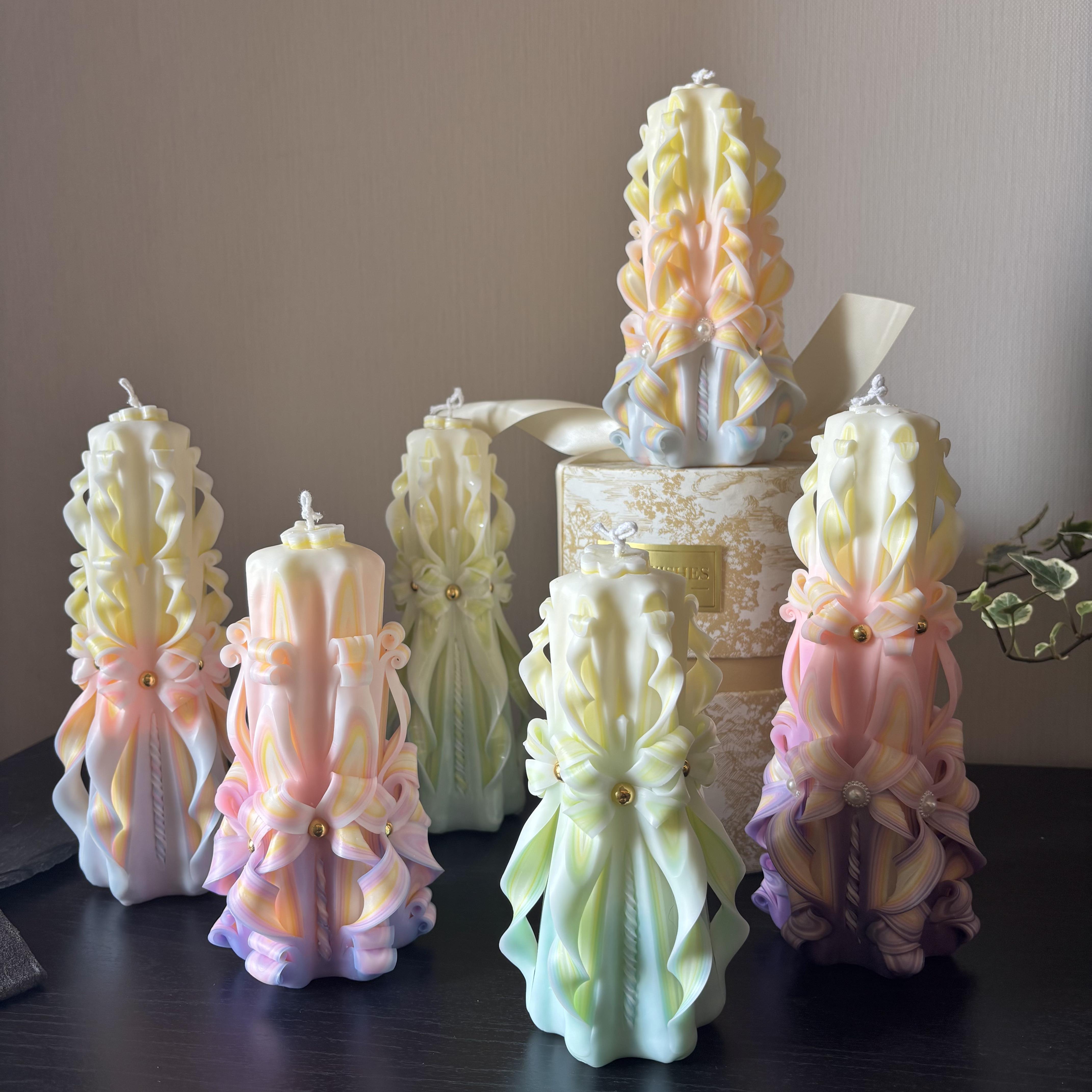 雕刻花香薰蜡烛双倍快乐礼物套装