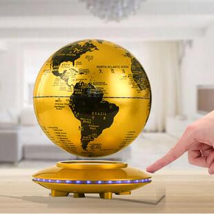 ar磁浮地球仪3d凹凸立体悬浮发光自转小夜灯办公桌摆件生日礼物
