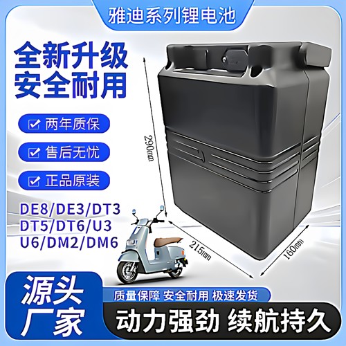 雅迪锂电池DE3提手外壳48v大容量替换款通用40ah20ah原装三元锂