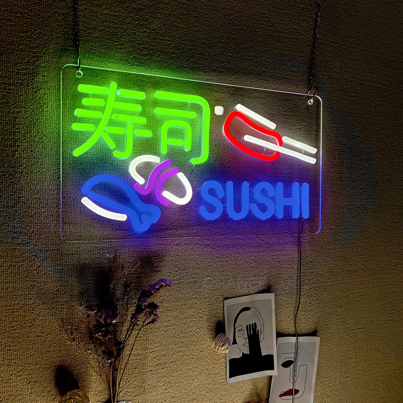 定制拉面Ramen寿司Susuhi发光字霓虹灯牌饭店网红造型灯广告灯装