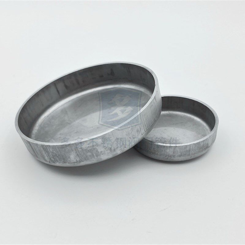 304不锈钢平底封头焊接管接头管帽圆管堵头冲压折边盖帽可抛光