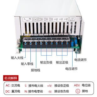 米纬MS-800W开关电源220转12V24V36V48伏0-72V20a30A全程可调直流
