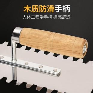 科麦鑫不锈钢抹子带齿抹泥刀抹灰刀铆钉铁板水泥铲子抹墙贴砖工具