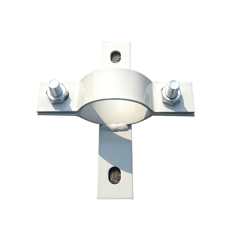 30X3mm厚十字形抱箍立杆电线杆铁钢管圆柱支T架紧锁固定卡子