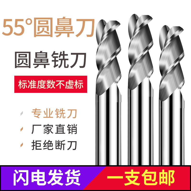 进口铝用圆鼻刀钨钢硬质合金r角牛鼻3刃z铣刀10R1 12R1 16R2 20R3