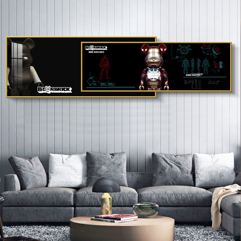 速发发kaws装饰画客厅沙熊背景画芝麻街挂墙浪漫情侣床头壁画