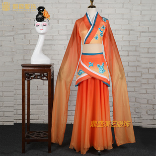 速发古典舞舞蹈服玉人舞长水袖 逸演服 族表民飘舞台演出服长袖