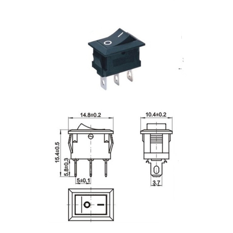 电源电热多星锅翘板按钮船型开关KCD1/2/3/4/6脚圆形方形双联开关