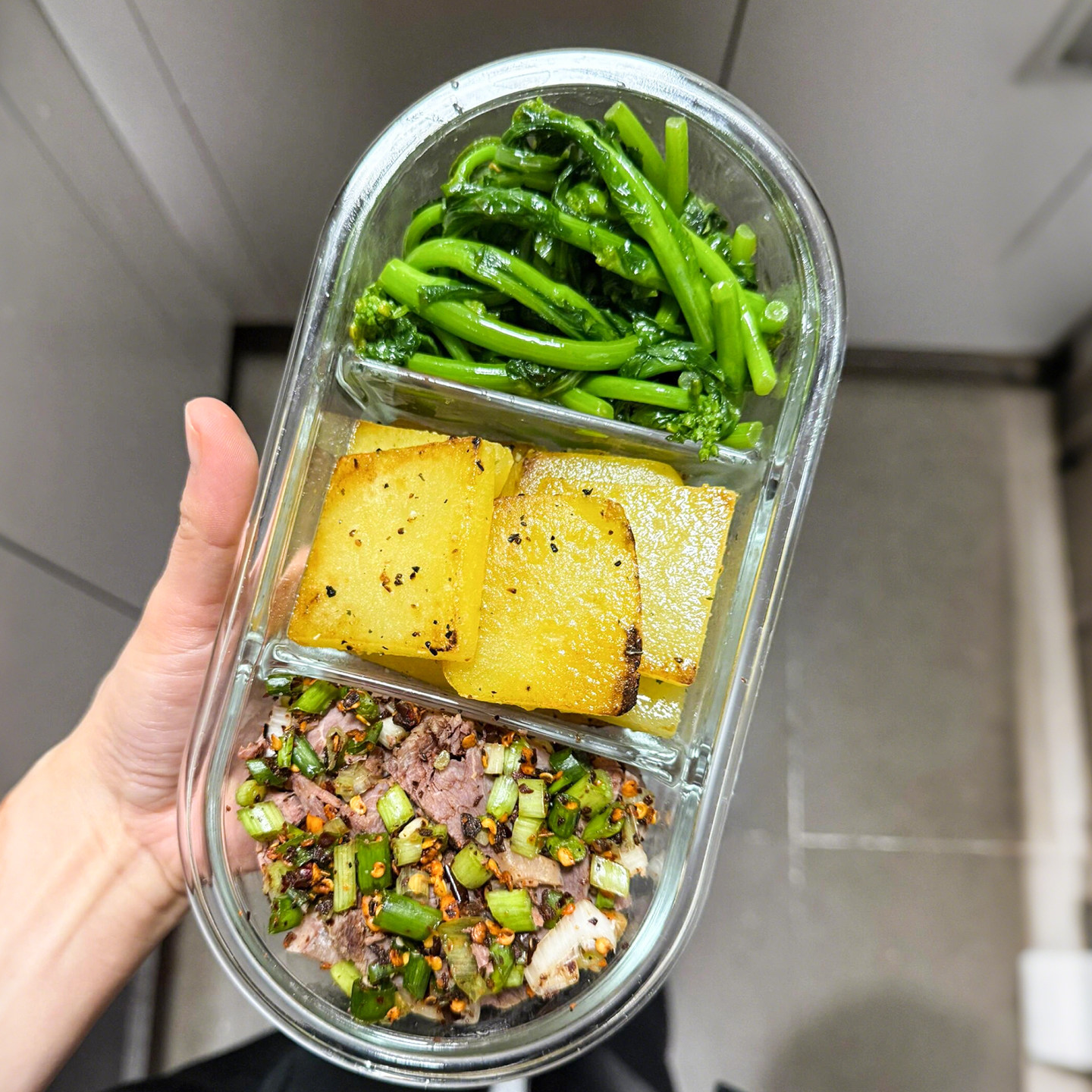 一人食玻璃微波分隔饭盒