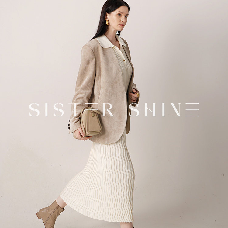 老钱风麂皮绒通勤外套