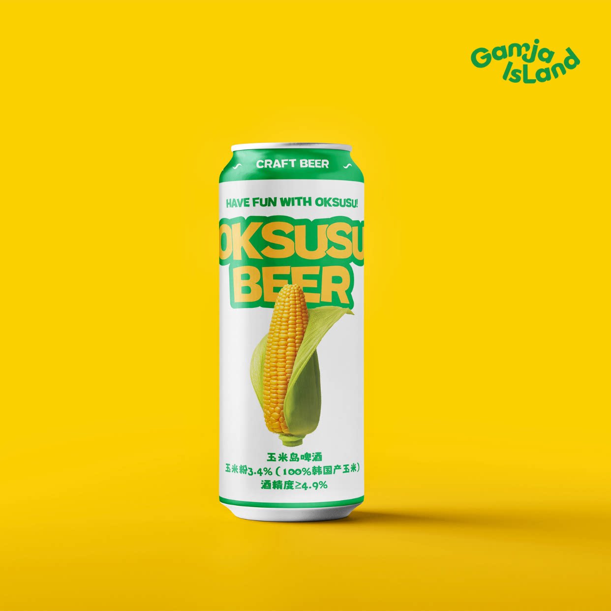 韩国进口玉米岛啤酒4.9度500ml
