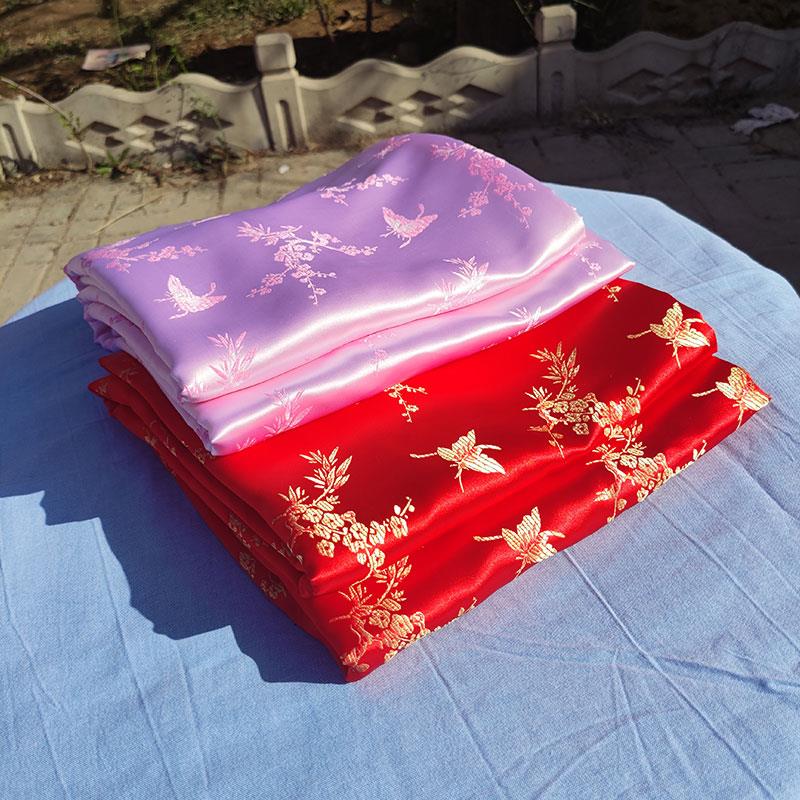 杭州织锦缎被面覆古红色中式绸缎定做单双人被罩水洗被套清新淡雅