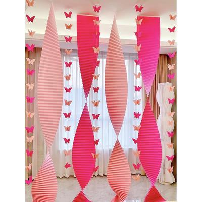 结婚布置婚房装饰求婚告白场景装扮瓦楞纸波浪折纸生日客厅拉花