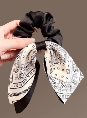 法式飘带蝴蝶结发圈女新款高级感缎面头绳气质扎头发皮筋发绳头饰