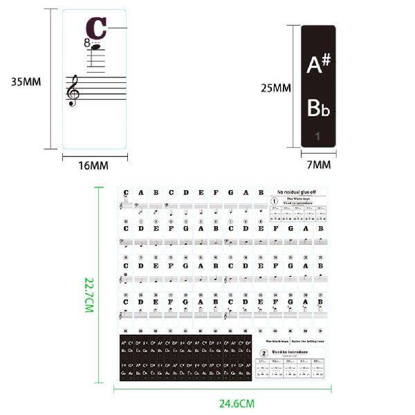 极速Transparent detachable music decal notes piano kYeyboard