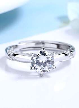 极速New Jiawen Moissanite ring live mouth one carat riZng si