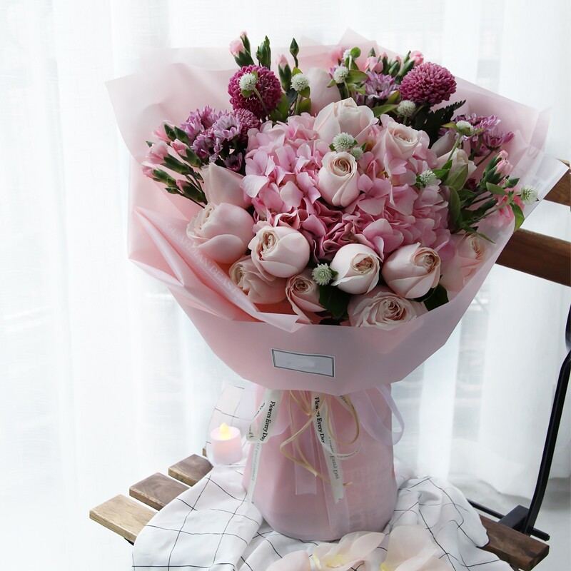 新品Hansu paper fog flower shop bouquet Kflower art wrapping