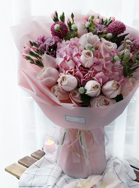 新品Hansu paper fog flower shop bouquet Kflower art wrapping