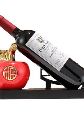 新品新中式平安喜乐红酒架祝福y语福禄摆件客厅玄关酒柜装饰乔迁